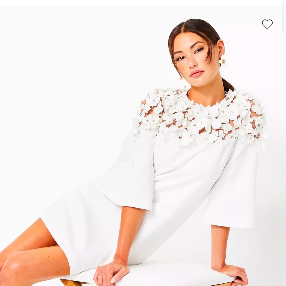 Lilly Pulitzer x Badgley Mischka White Dress Size 12
